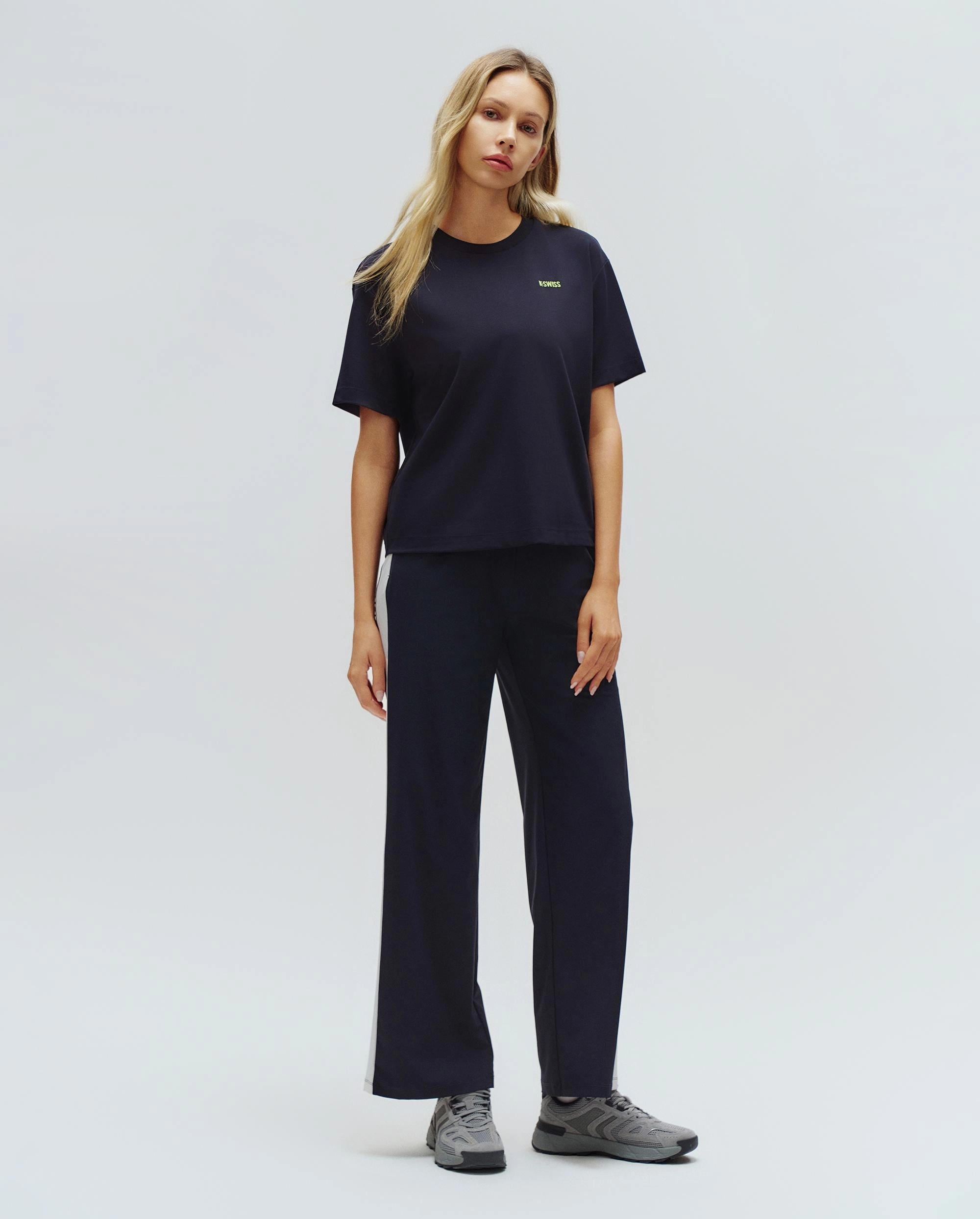 1910786-456 | WOMEN'S HIGH WAIST SIDE STRIPES FLARED PANTS | BLUE/MISC