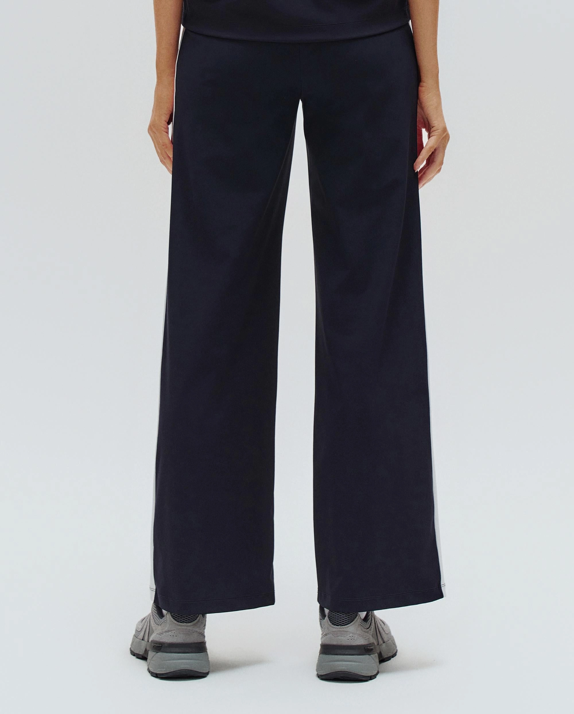 1910786-456 | WOMEN'S HIGH WAIST SIDE STRIPES FLARED PANTS | BLUE/MISC