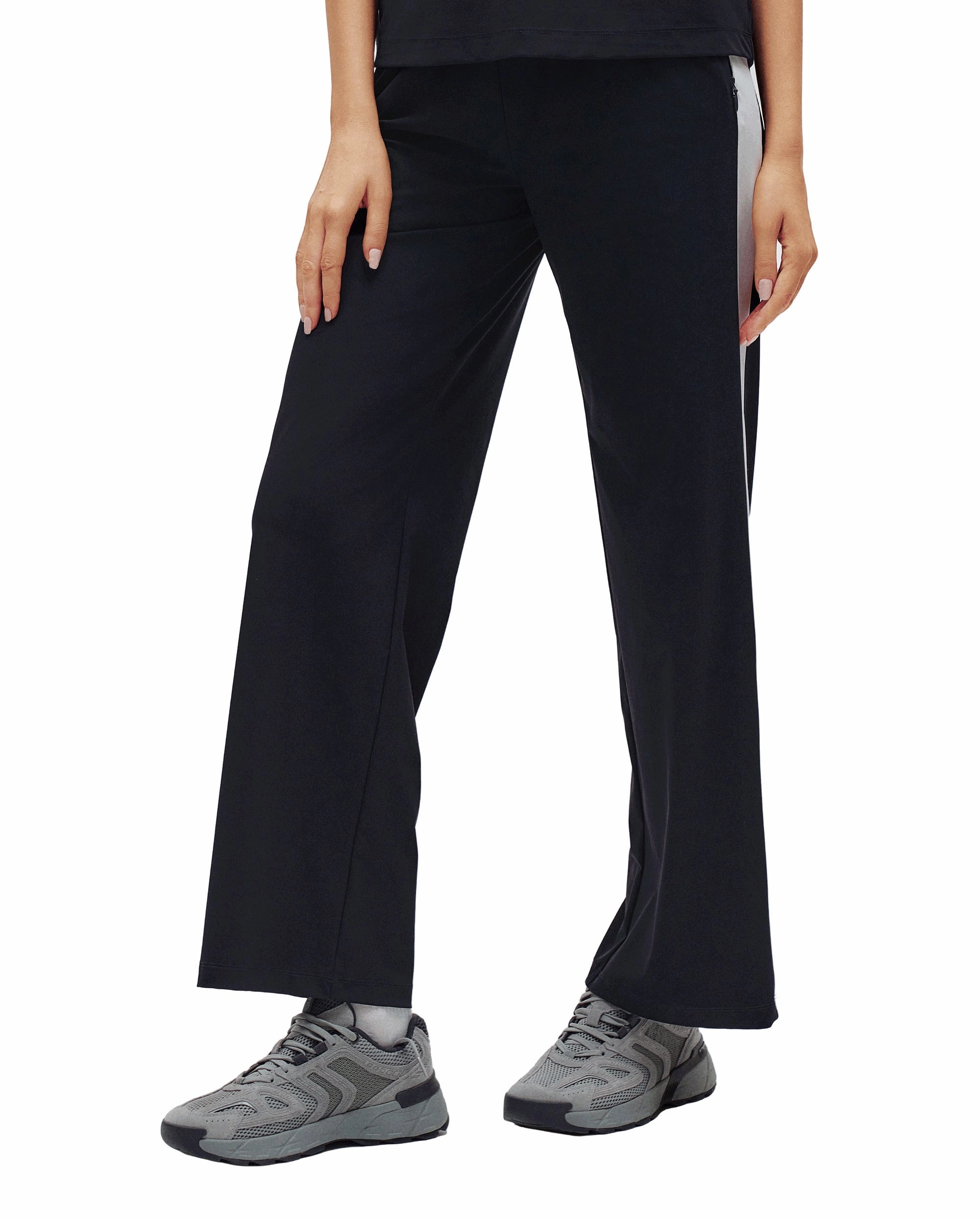 1910786-456 | WOMEN'S HIGH WAIST SIDE STRIPES FLARED PANTS | BLUE/MISC