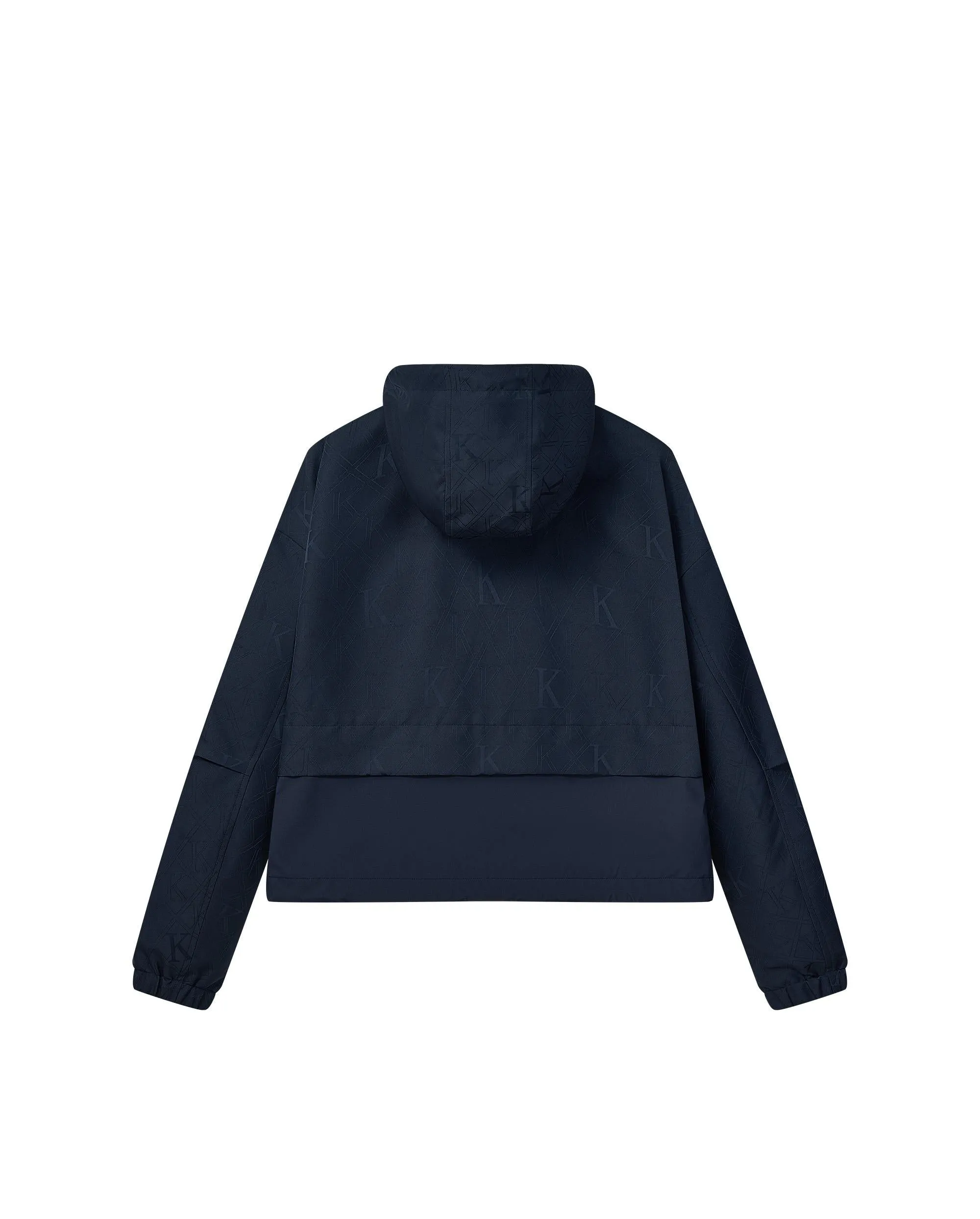197878-481 | WOMEN'S ALL-OVER LOGO LAYERED HOODED JACKET | OMBRE BLUE/ASST