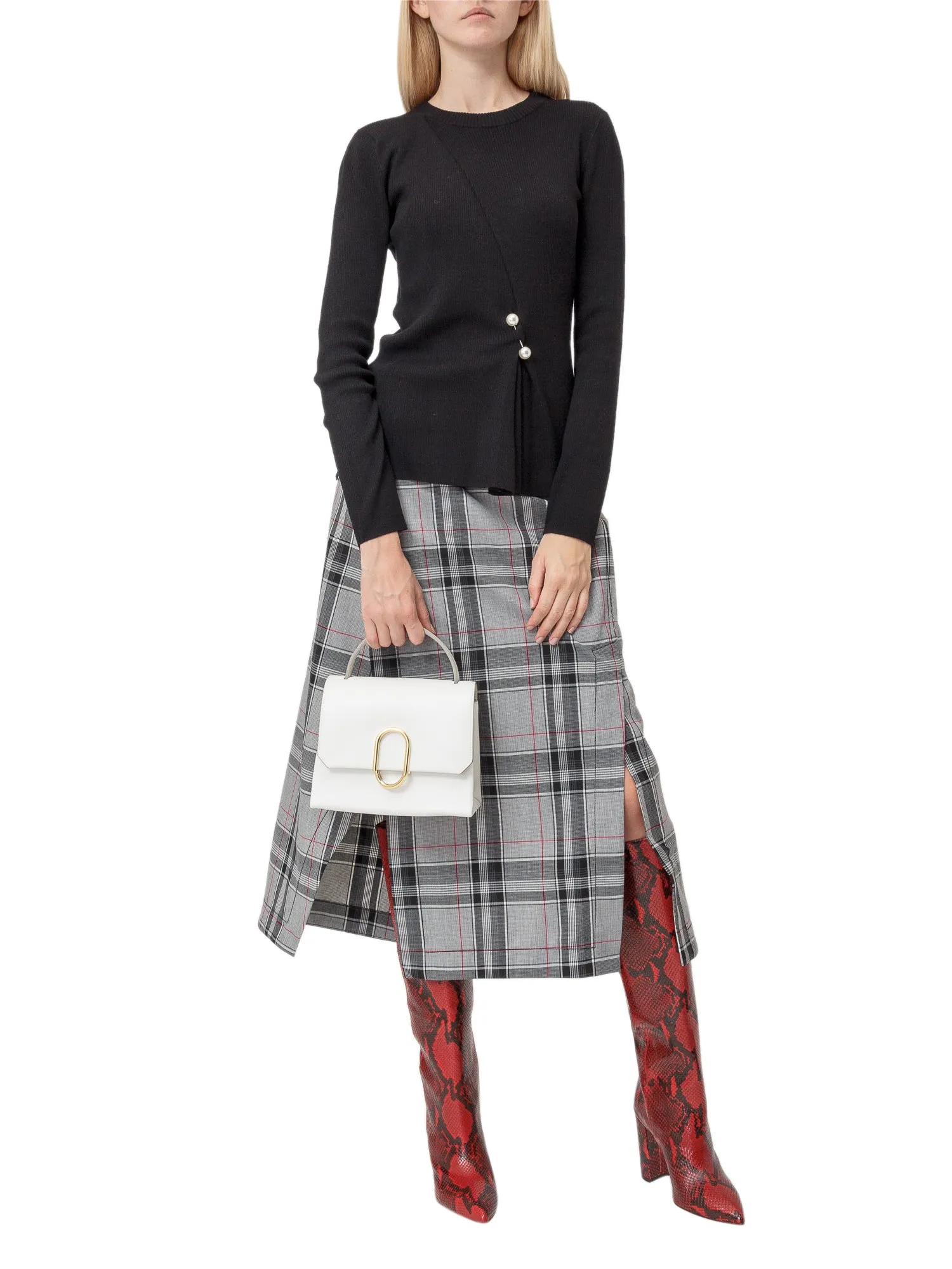 3.1 Phillip Lim Checked Midi Skirt