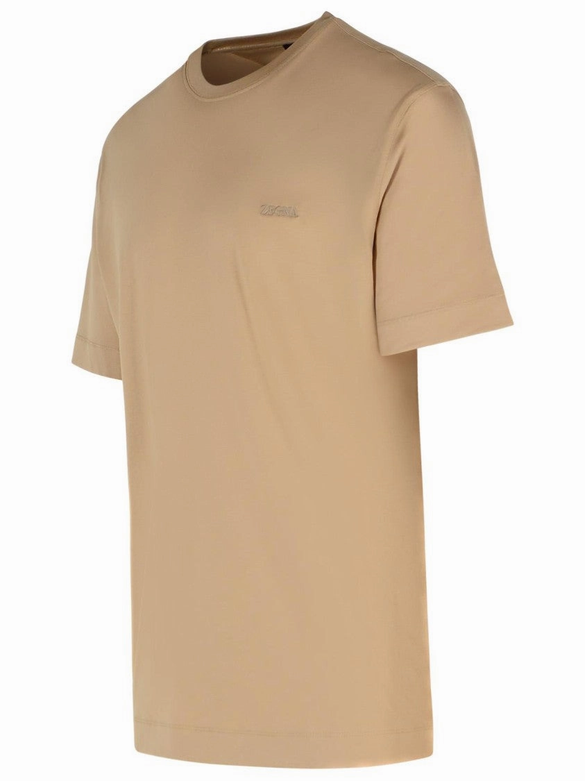 'Pure' Beige Cotton T-Shirt