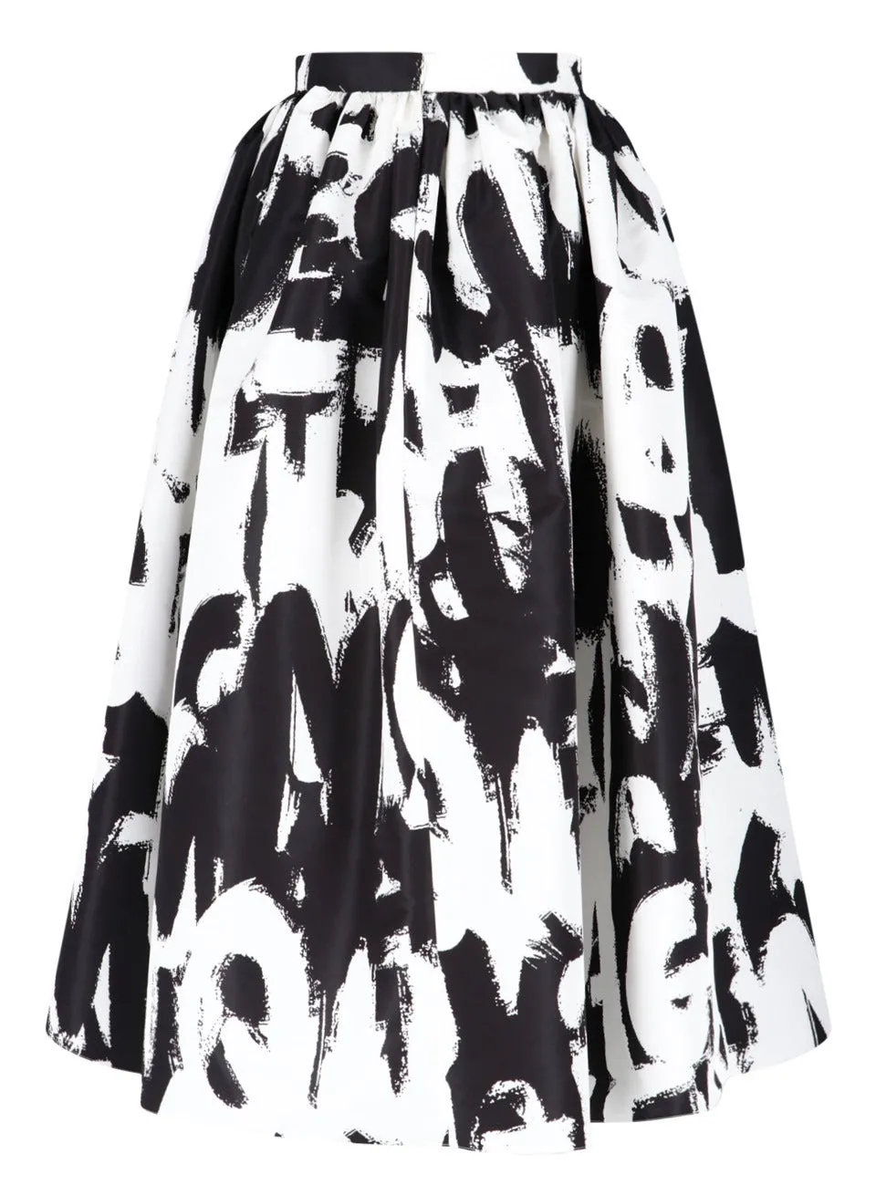 Alexander McQueen Logo Graffiti Printed Midi Skirt