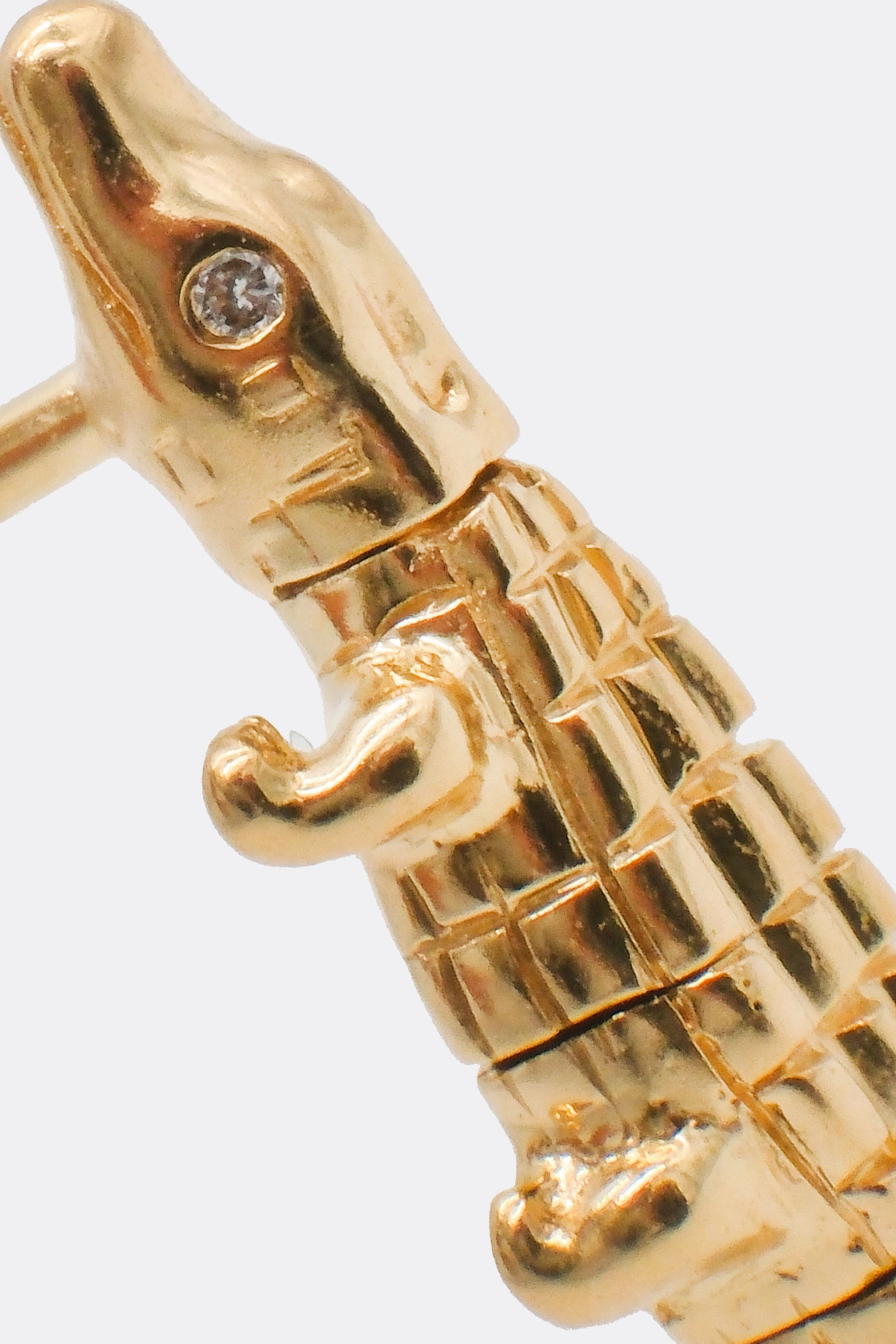 Alligator 18k gold convertible earring