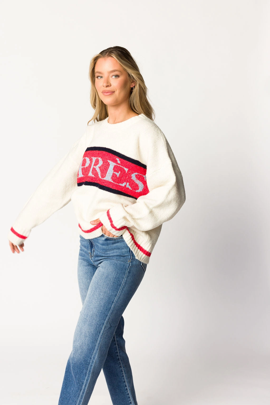 Apres Pullover Sweater Top in Cream