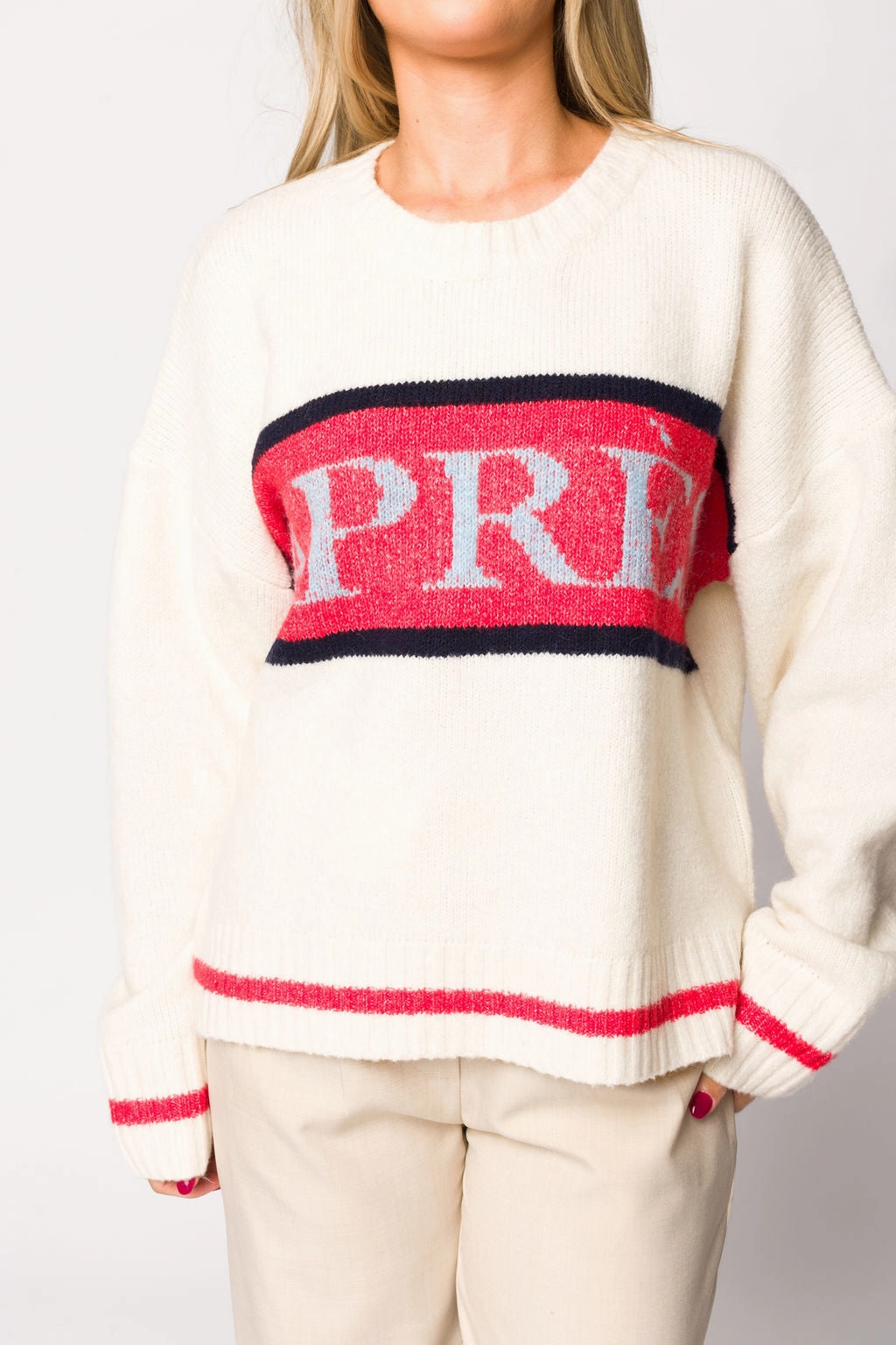 Apres Pullover Sweater Top in Cream