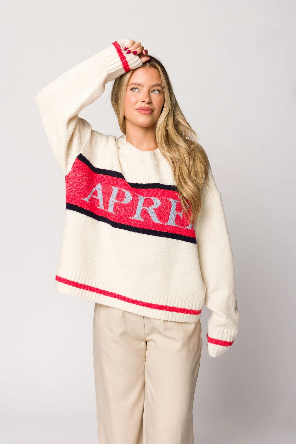Apres Pullover Sweater Top in Cream