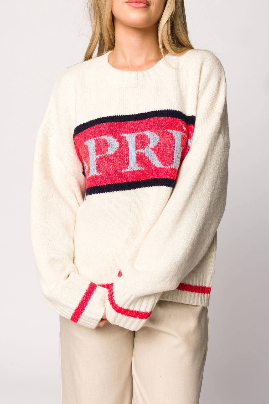 Apres Pullover Sweater Top in Cream