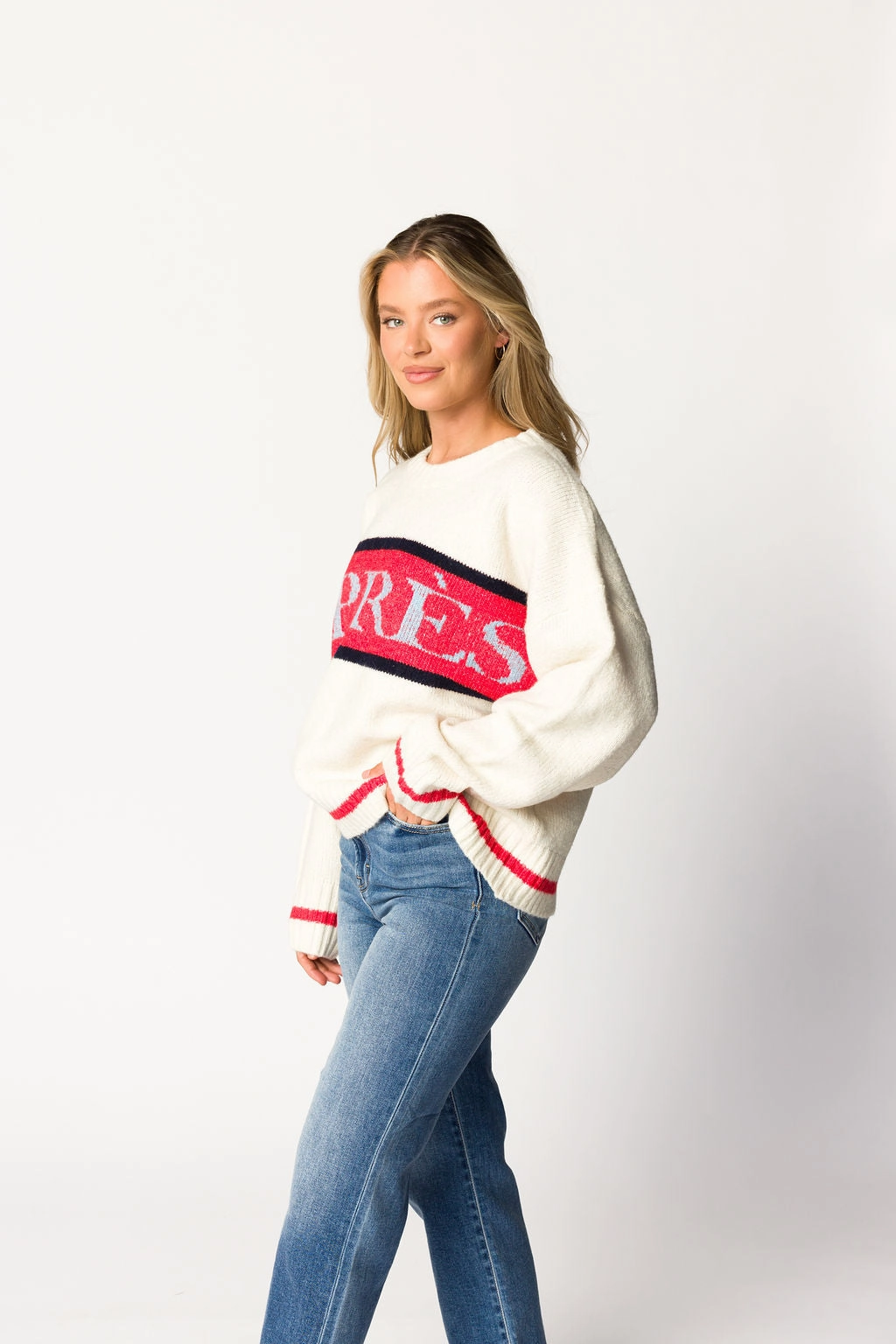 Apres Pullover Sweater Top in Cream