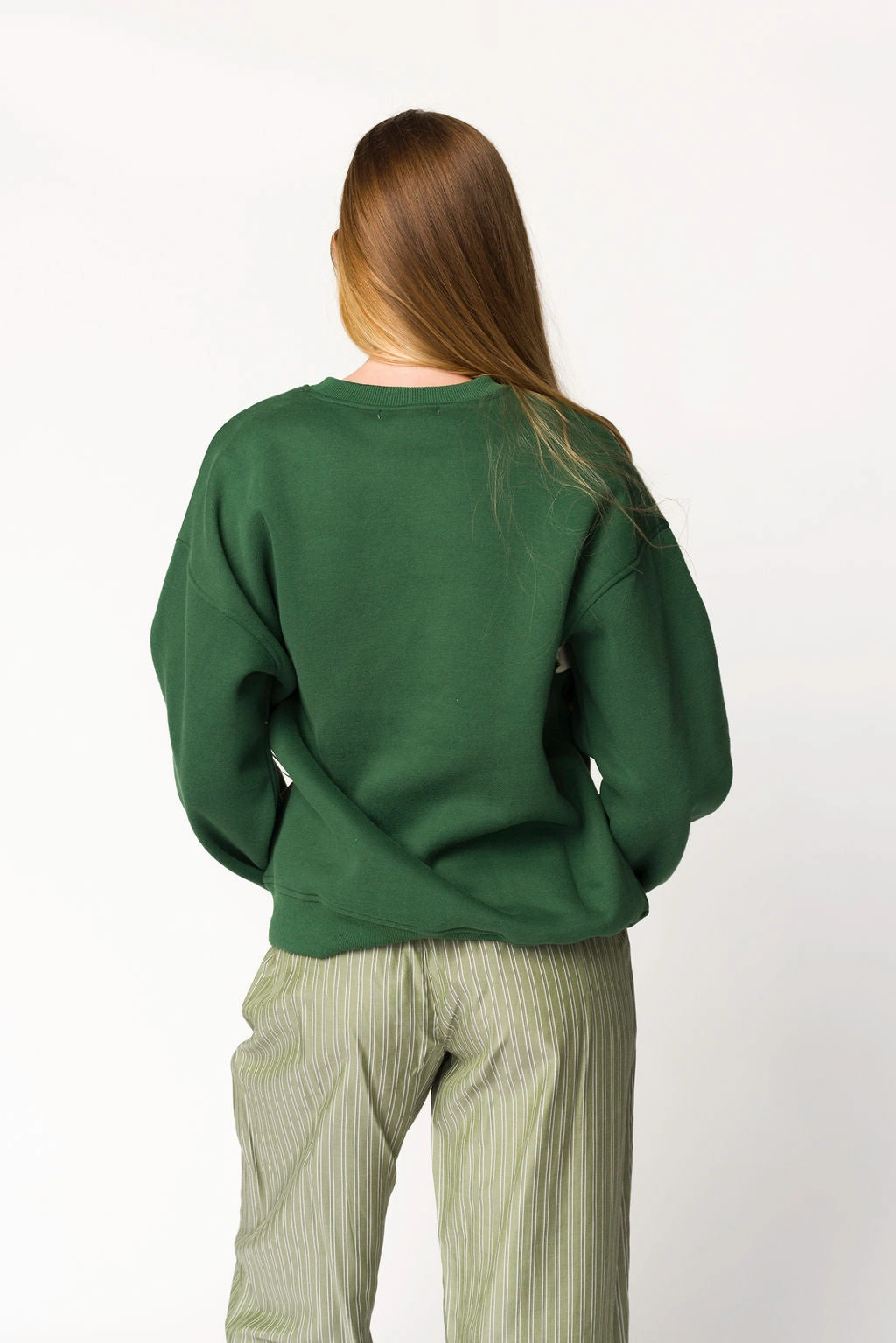 Après Colorblocked Crewneck in Pine Green