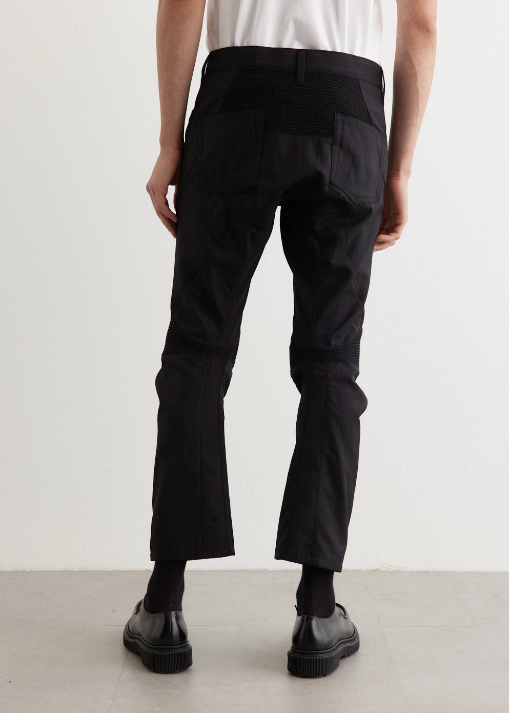Articulated Wool Stripe Trousers