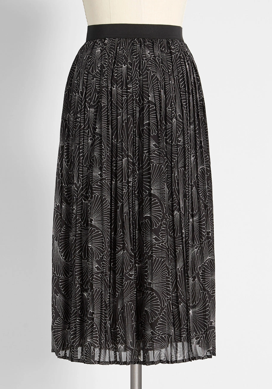 Beautifully Upbeat Pleated Midi Skirt