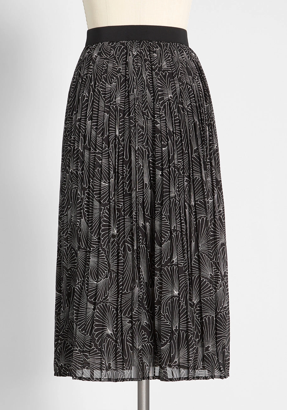 Beautifully Upbeat Pleated Midi Skirt
