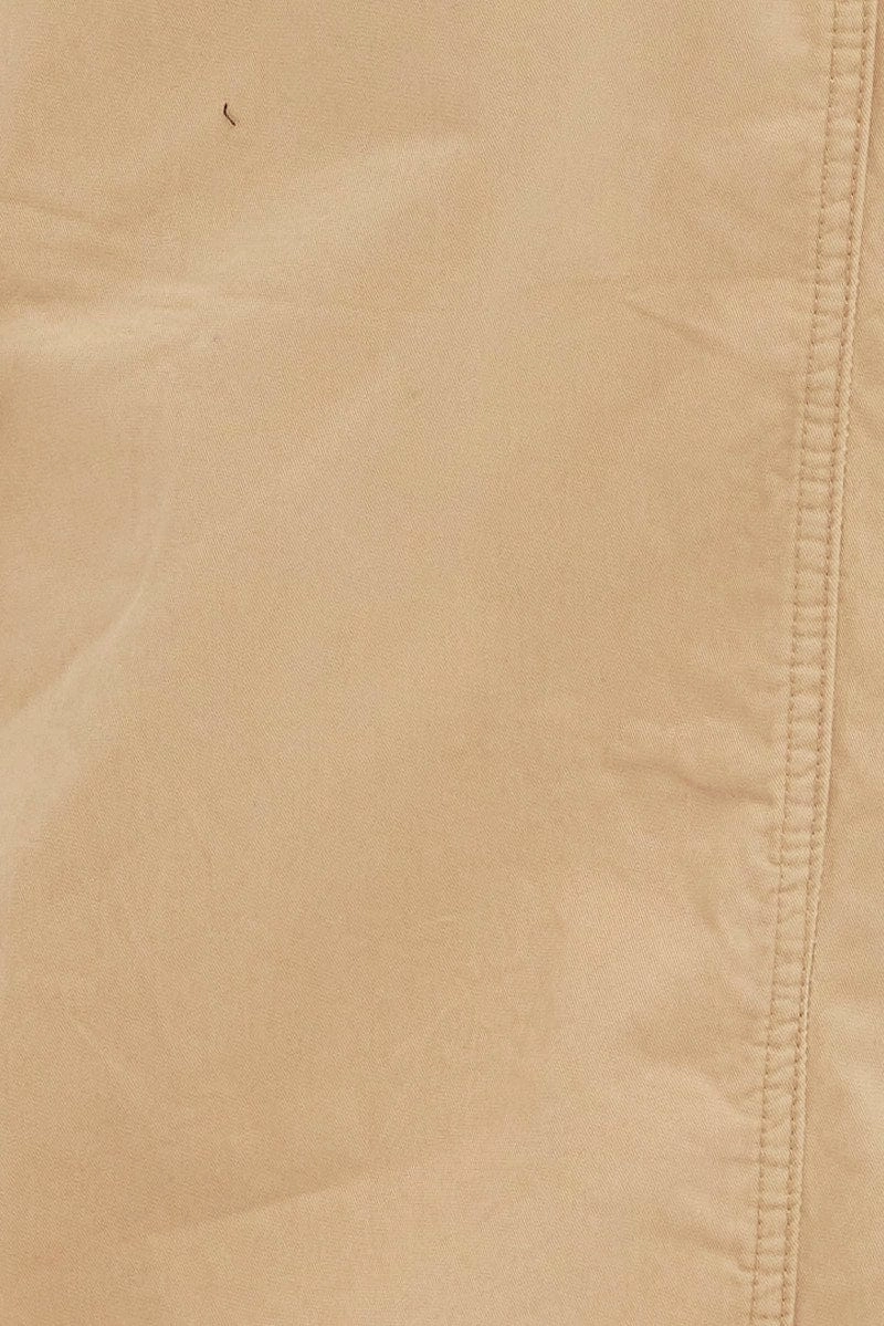 Beige Maxi Skirt Low Rise Cargo Parachute