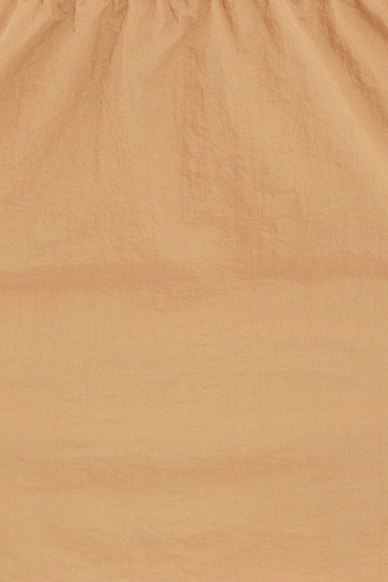 Beige Parachute Cargo Skirt Mid Rise Mini