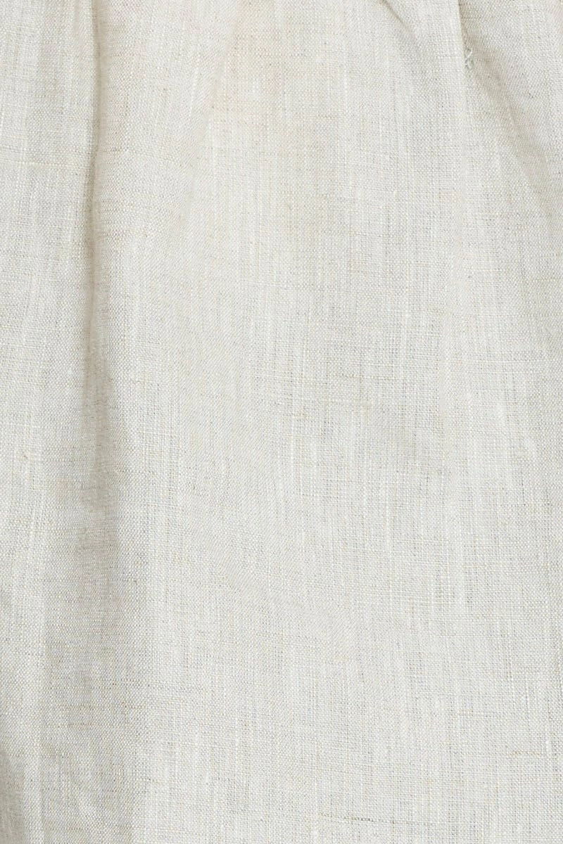 Beige Singlet Top Sleeveless Linen