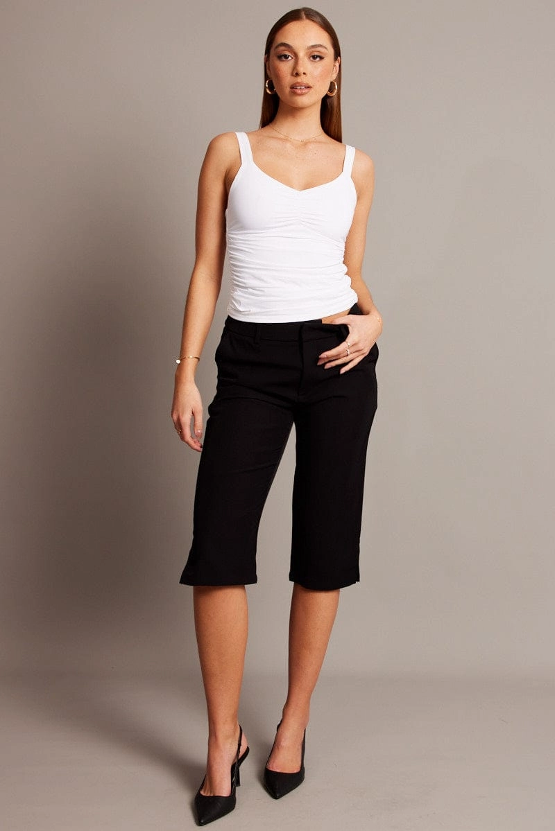 Black Capri Pants Mid Rise
