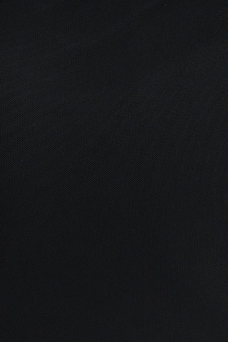 Black Mesh Midi Skirt