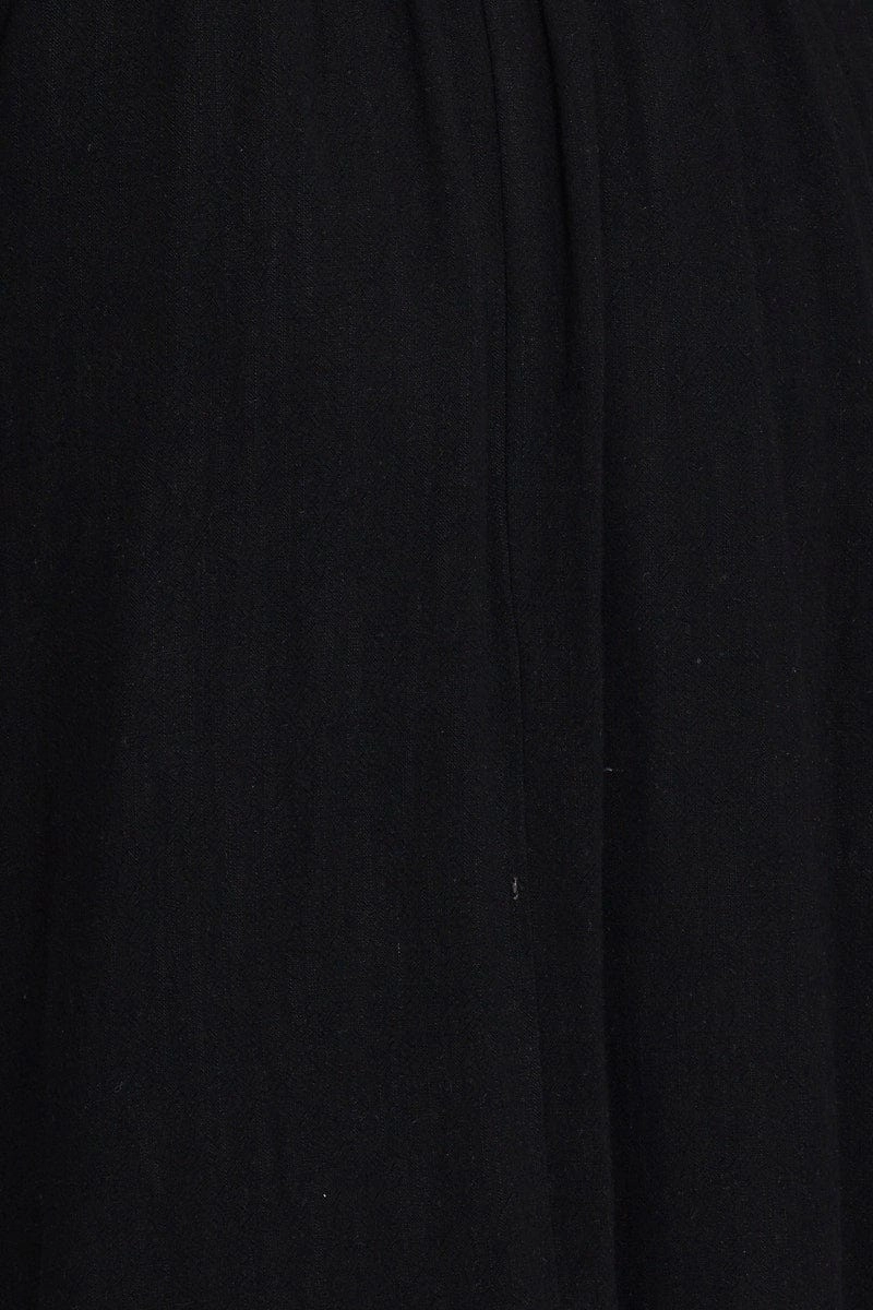 Black Midi Dress Linen
