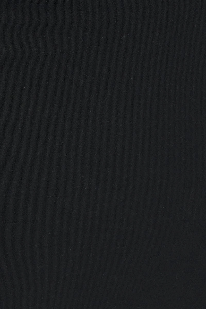 Black Midi Skirt Twisted Waist Double Layer
