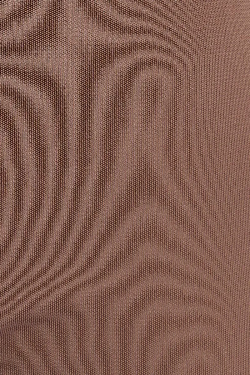 Brown Double Layer Slinky Bike Short