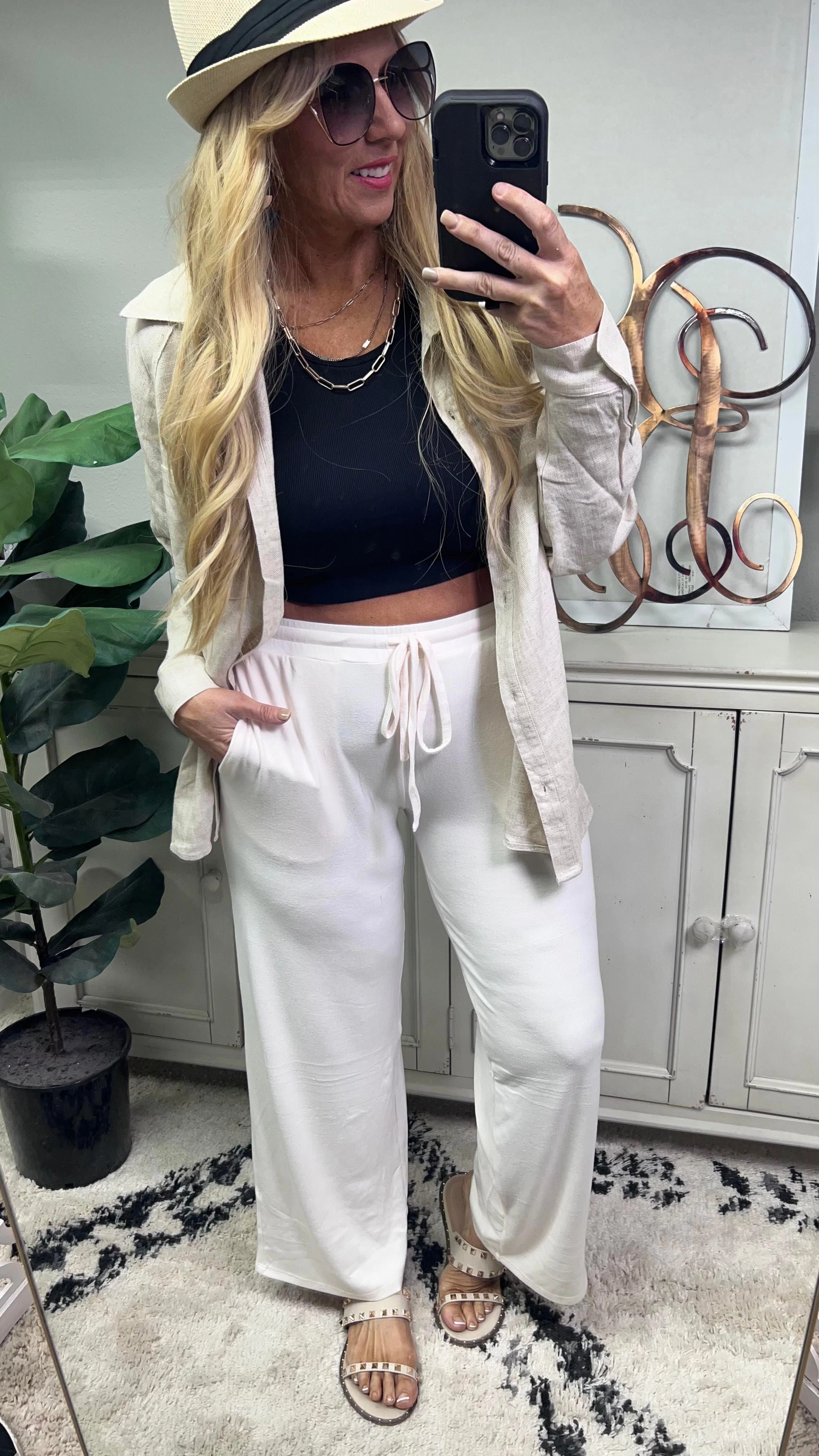 Brushed Wide Leg Lounge Pants by Mono B - Final Sale