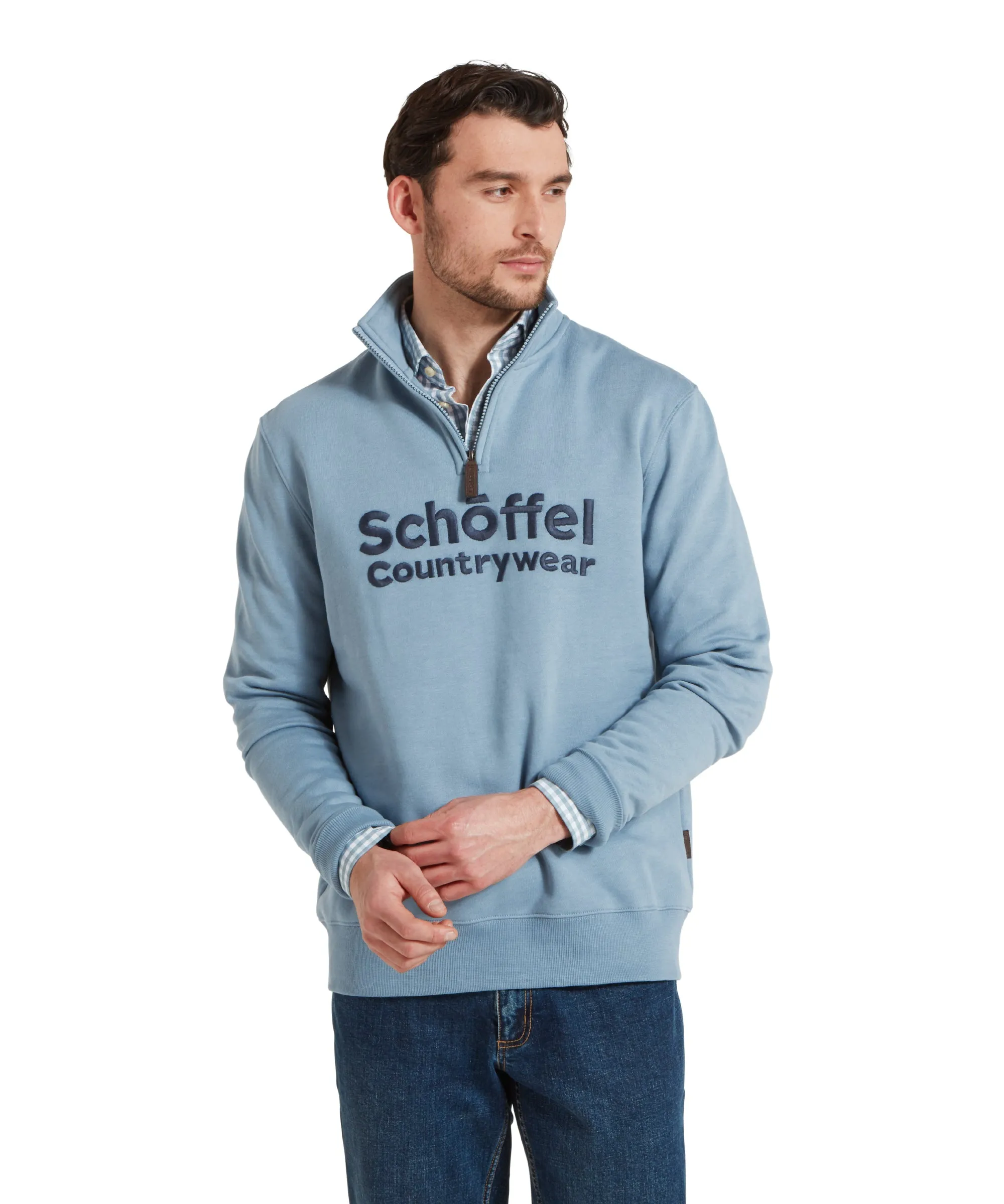Bude Quarter Zip Sweatshirt - Pigeon Blue