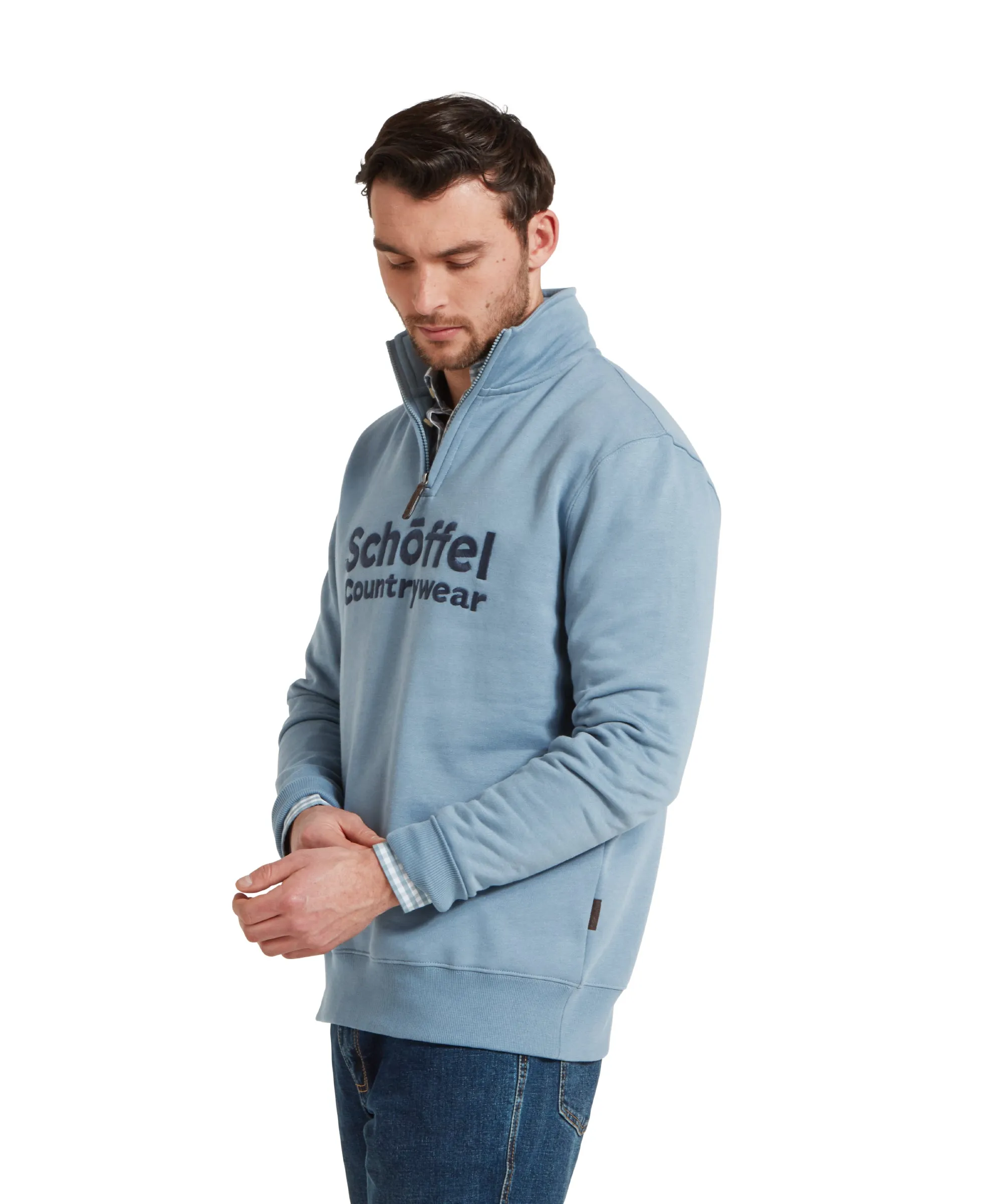 Bude Quarter Zip Sweatshirt - Pigeon Blue