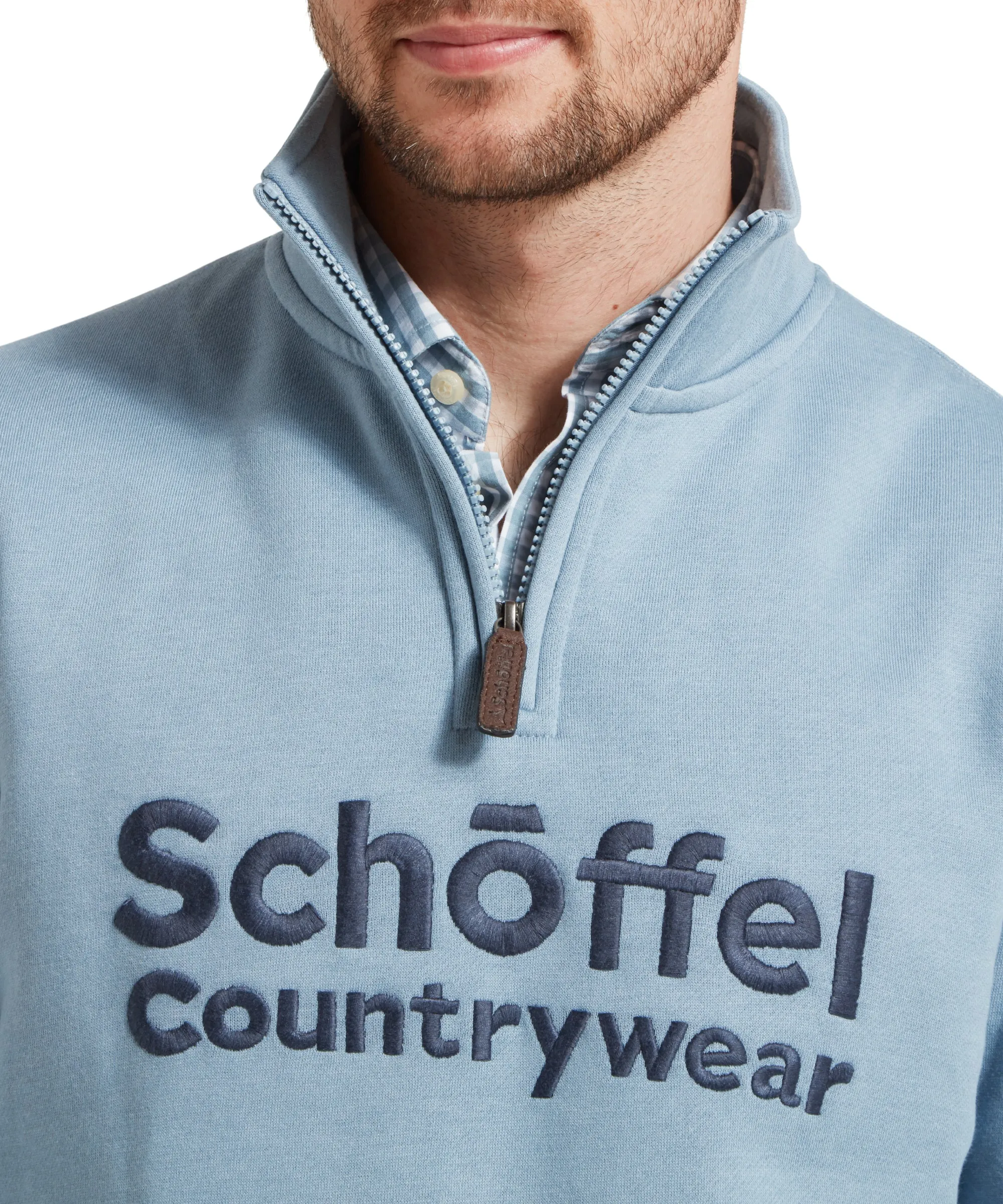 Bude Quarter Zip Sweatshirt - Pigeon Blue