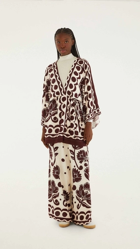 Calca Pantalona Floral Arabesque