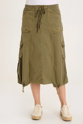 Castalina Poplin Cargo Midi Skirt