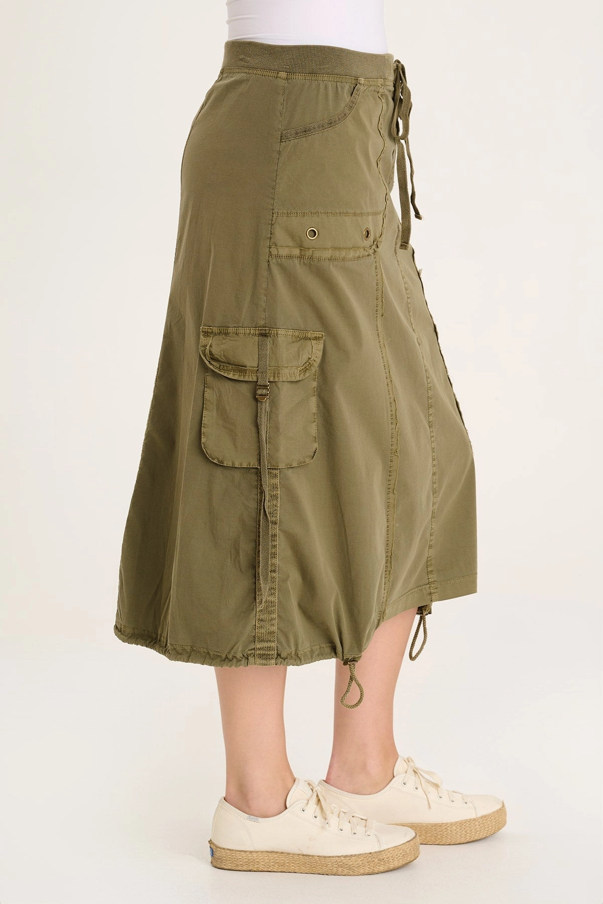 Castalina Poplin Cargo Midi Skirt