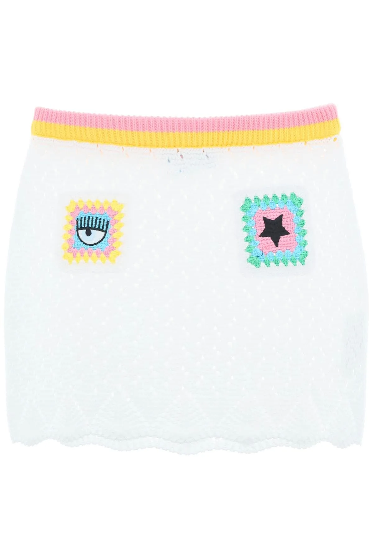 Chiara Ferragni Crochet Straight Hem Mini Skirt