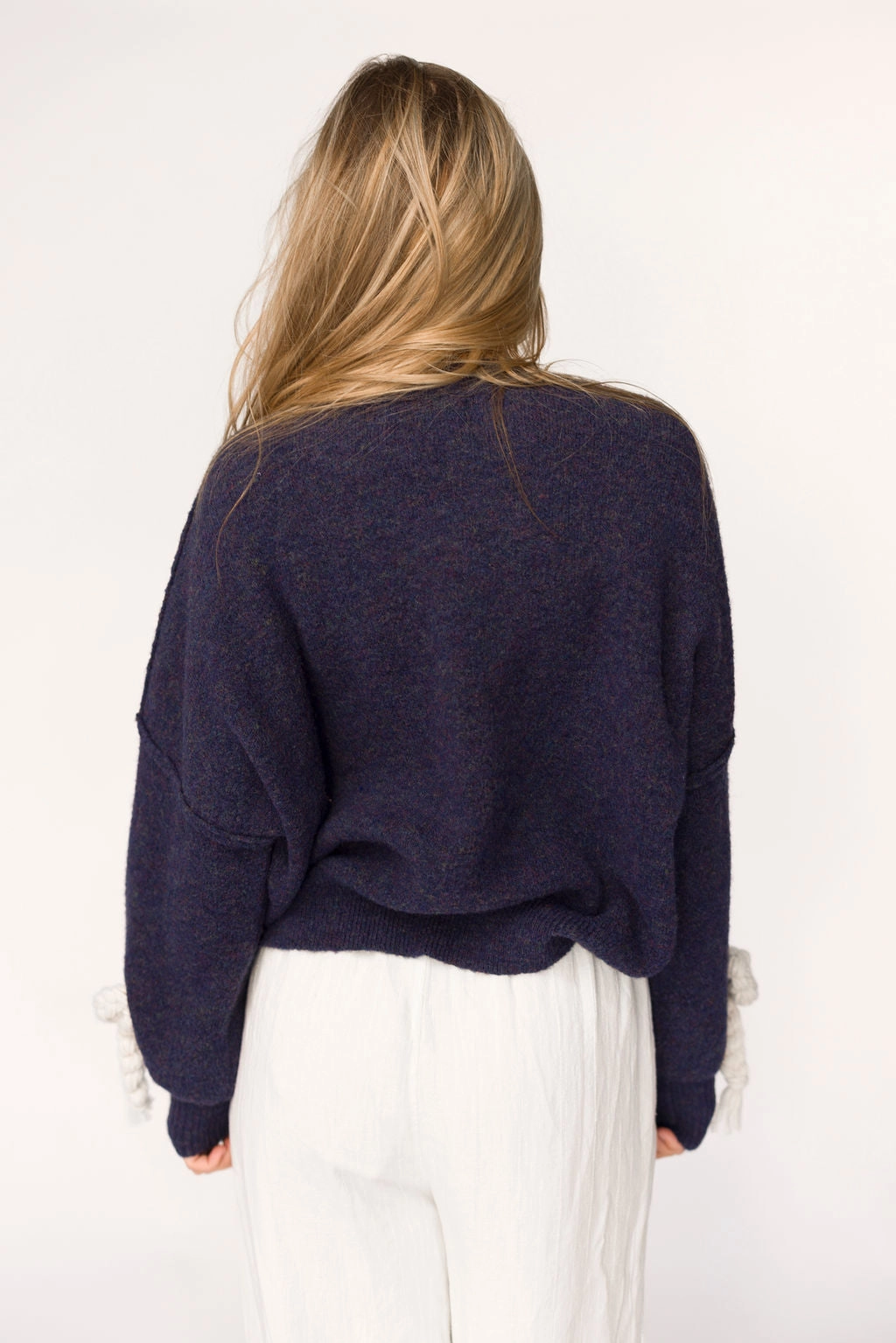 Clara Oversized Pullover Sweater in Navy
