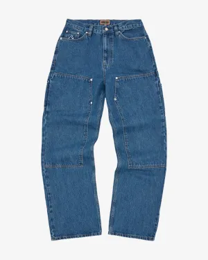 CORTEIZ EMBOSSED C-STAR DENIM WORK PANTS BLUE