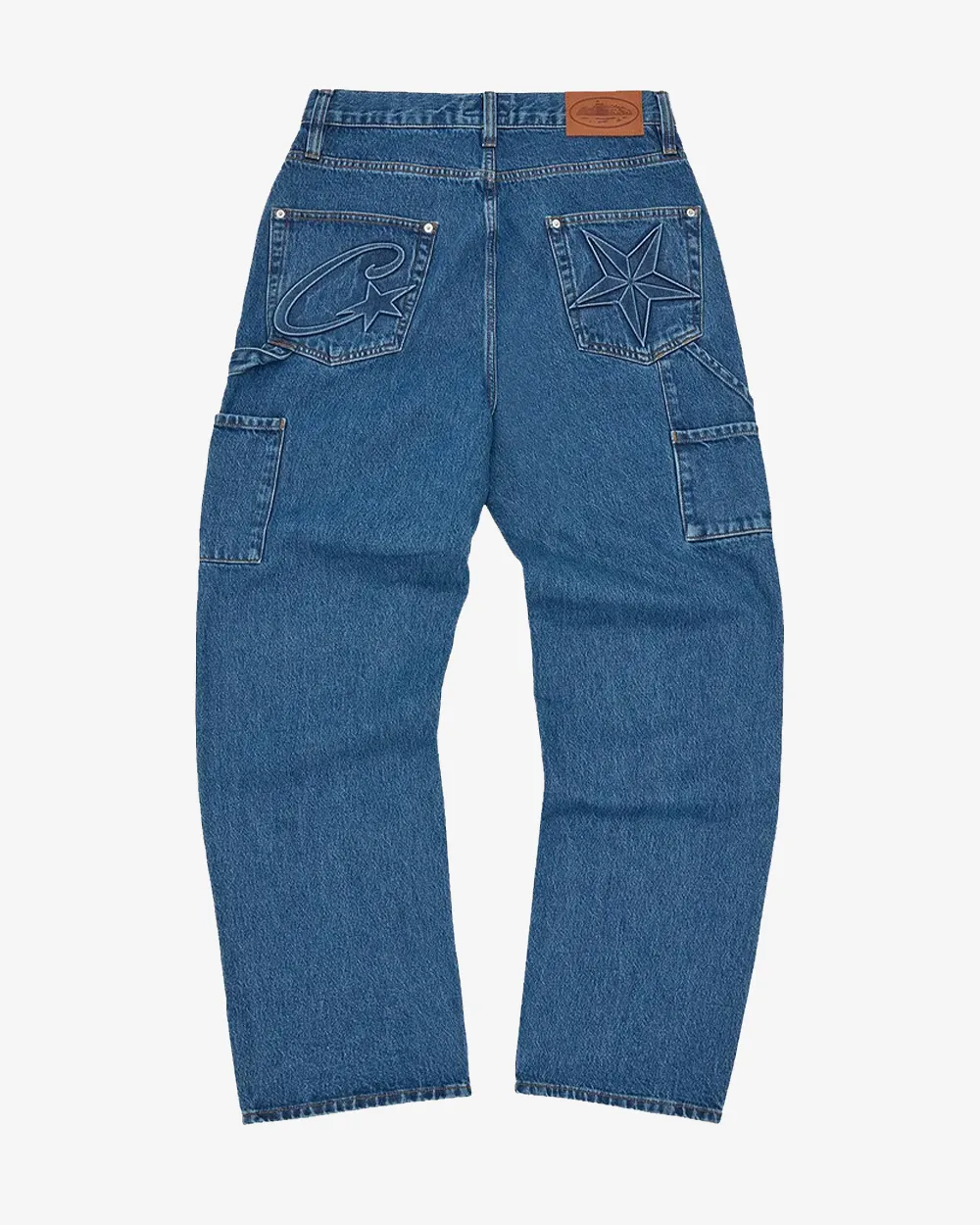 CORTEIZ EMBOSSED C-STAR DENIM WORK PANTS BLUE
