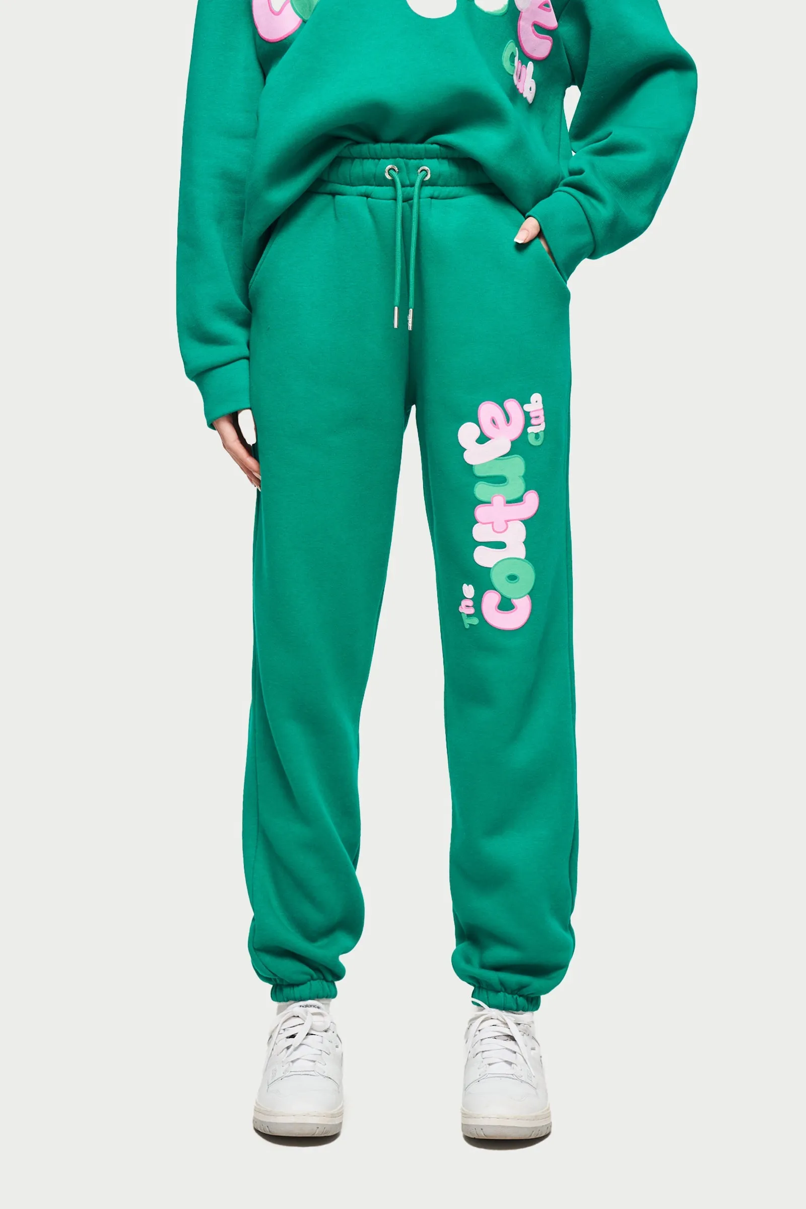 COUTURE BUBBLE OVERSIZED JOGGERS - GREEN
