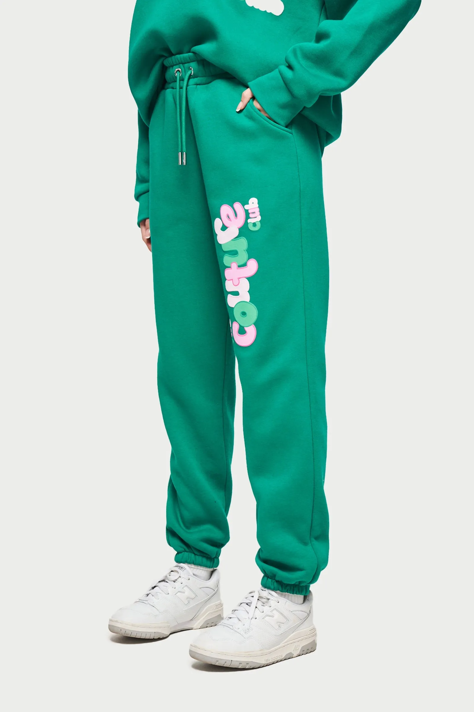 COUTURE BUBBLE OVERSIZED JOGGERS - GREEN