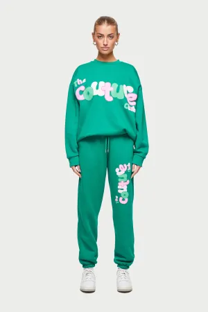 COUTURE BUBBLE OVERSIZED JOGGERS - GREEN