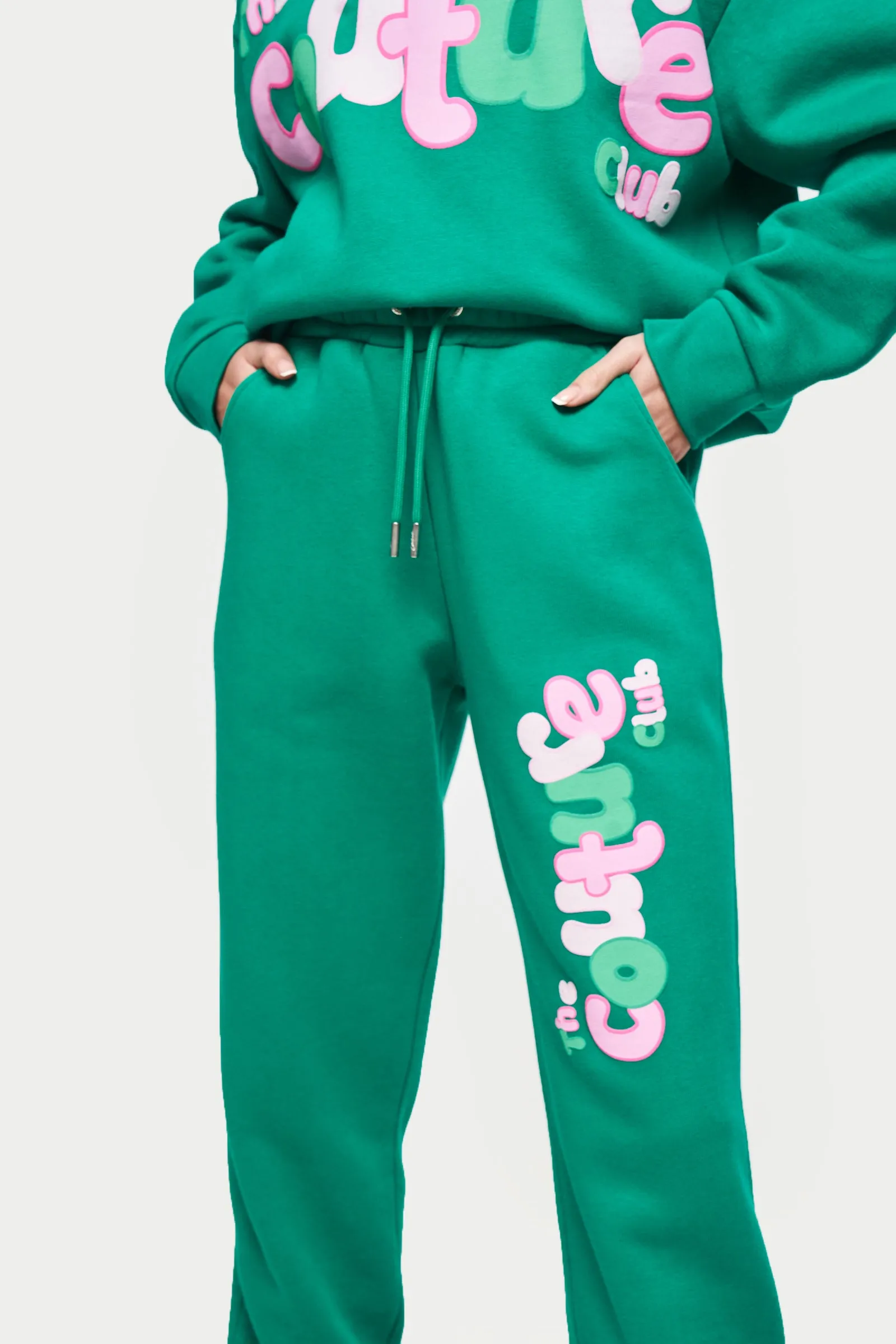 COUTURE BUBBLE OVERSIZED JOGGERS - GREEN