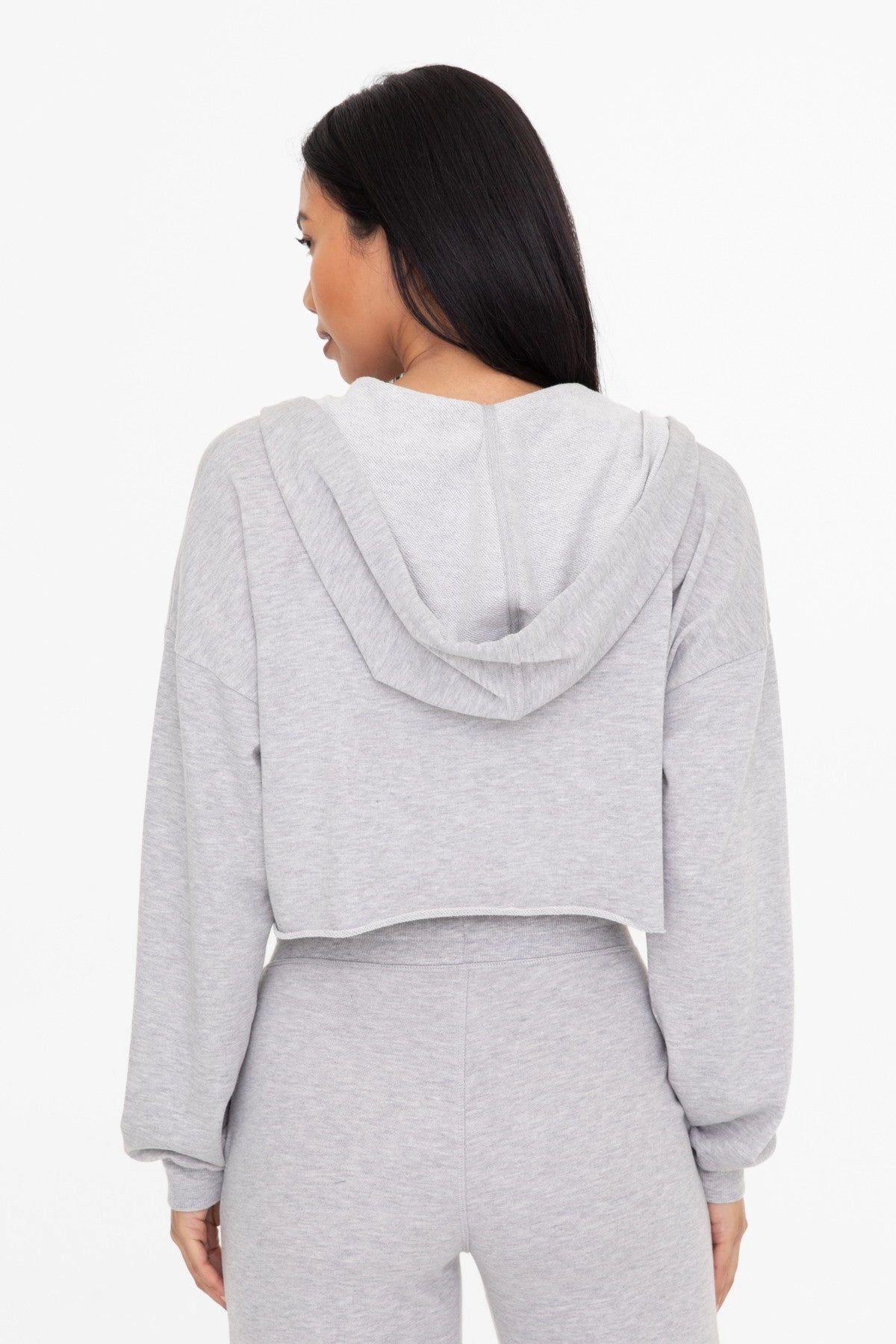 Crop Hoodie Zip-Up French Terry Jacket | MONO B - Final Sale