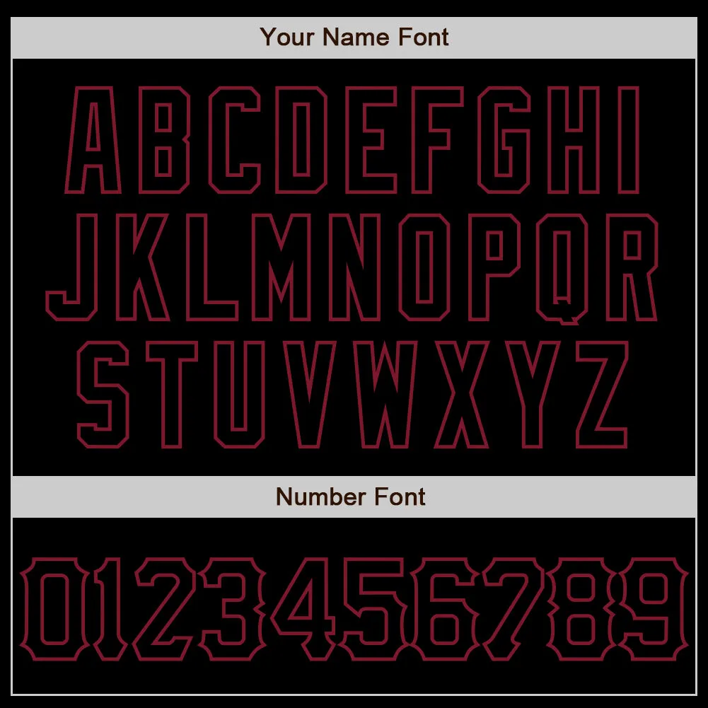 Custom Black Crimson 3D Pattern Design Abstract Splatter Grunge Art Authentic Baseball Jersey