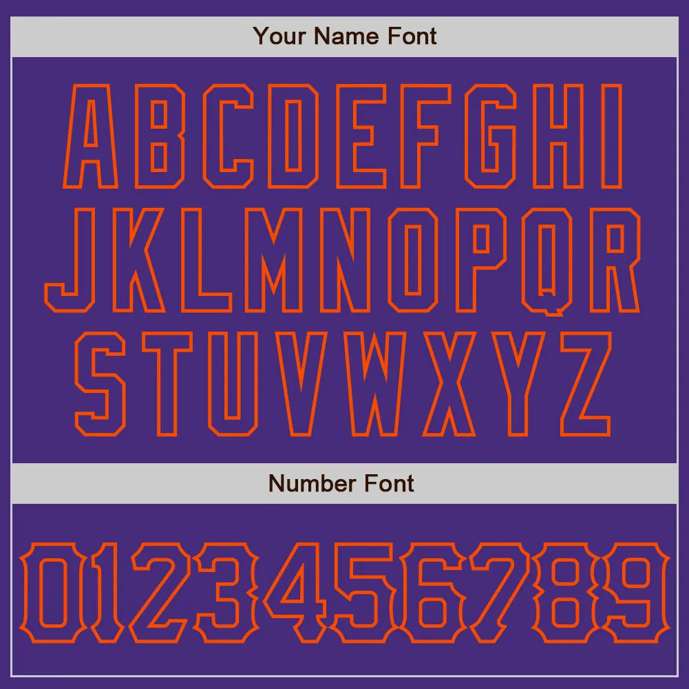 Custom Purple Orange 3D Pattern Design Curve Lines Authentic Baseball Jersey
