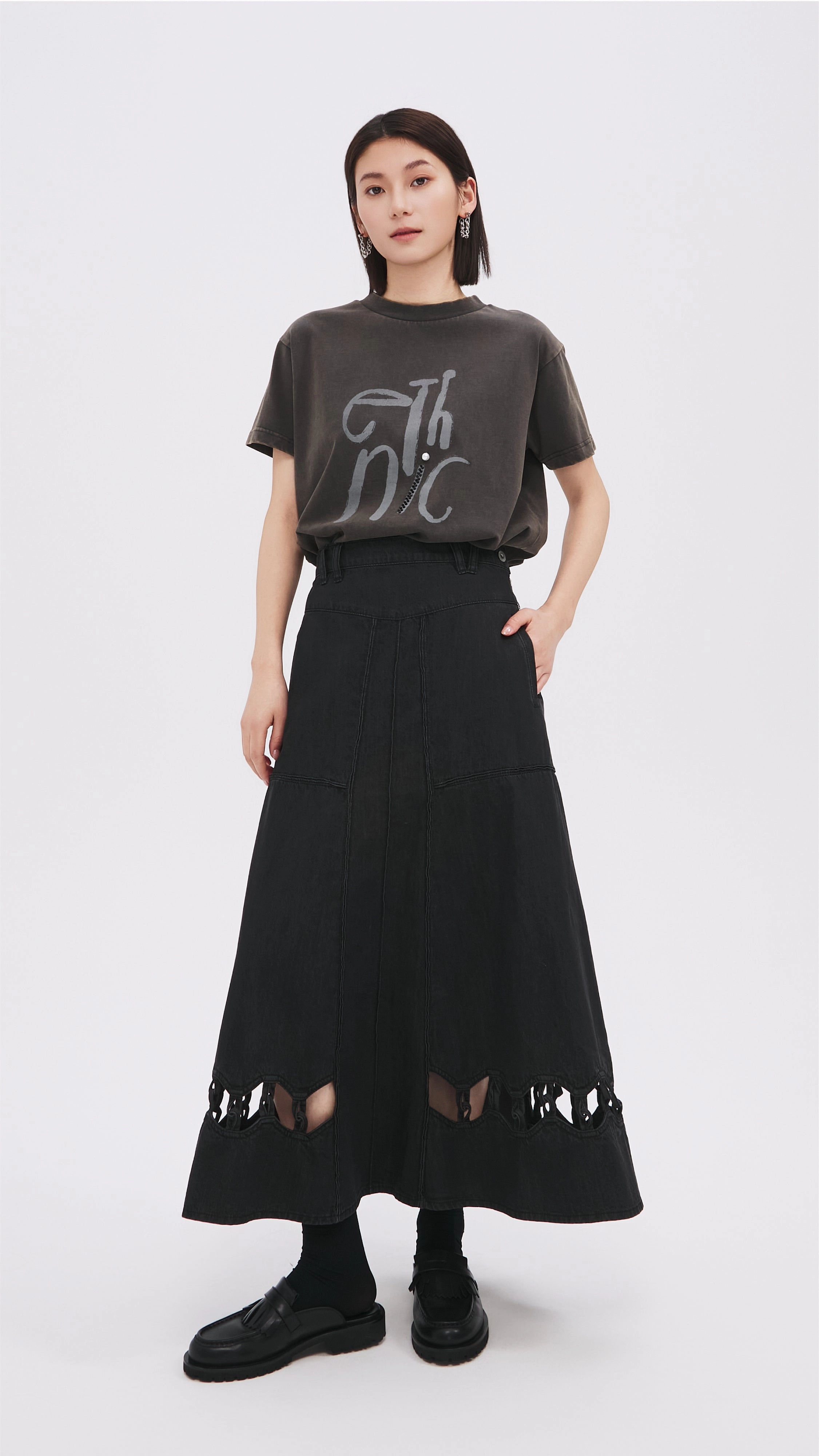 Cut Out Trims Skirt