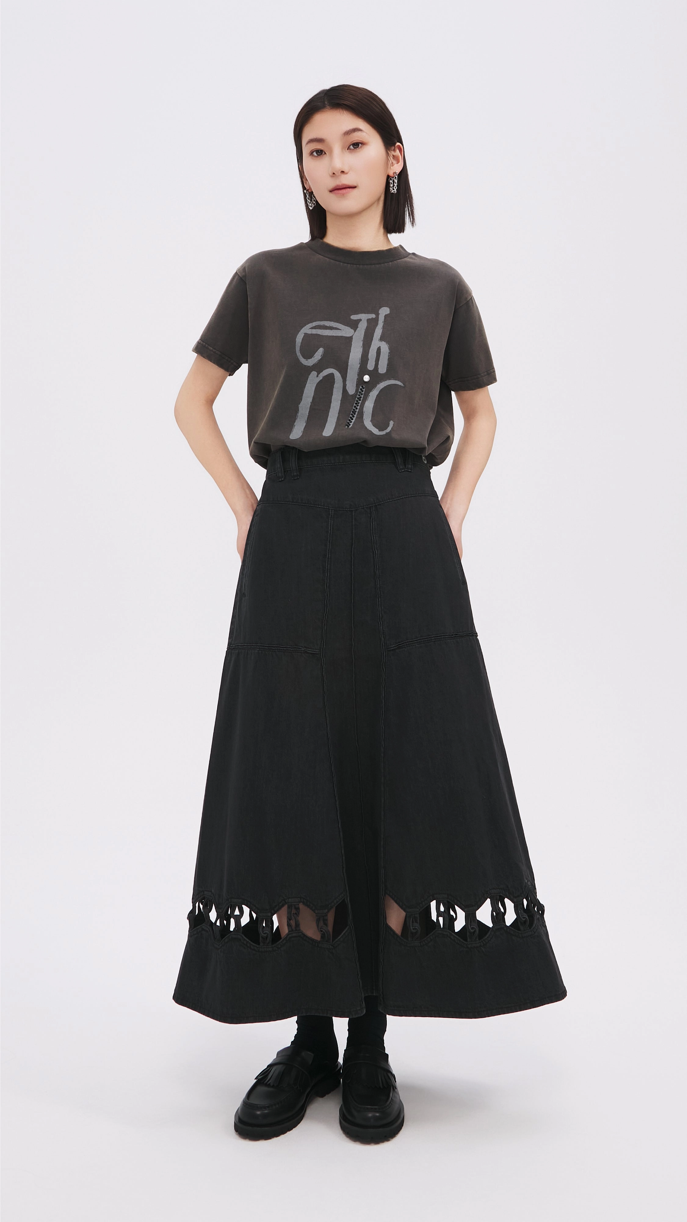 Cut Out Trims Skirt