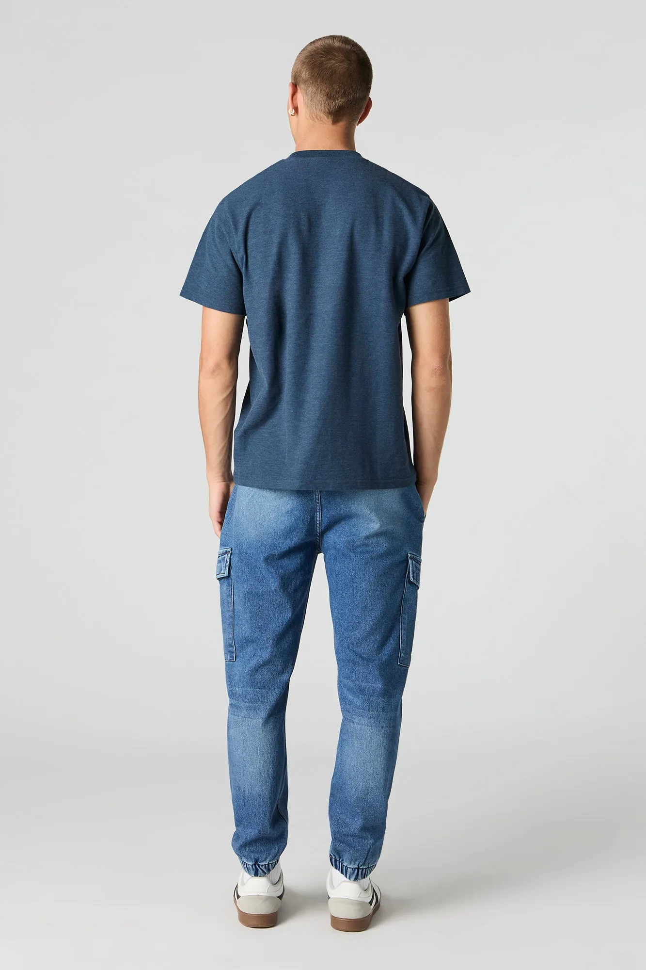 Denim Drawstring Cargo Jogger