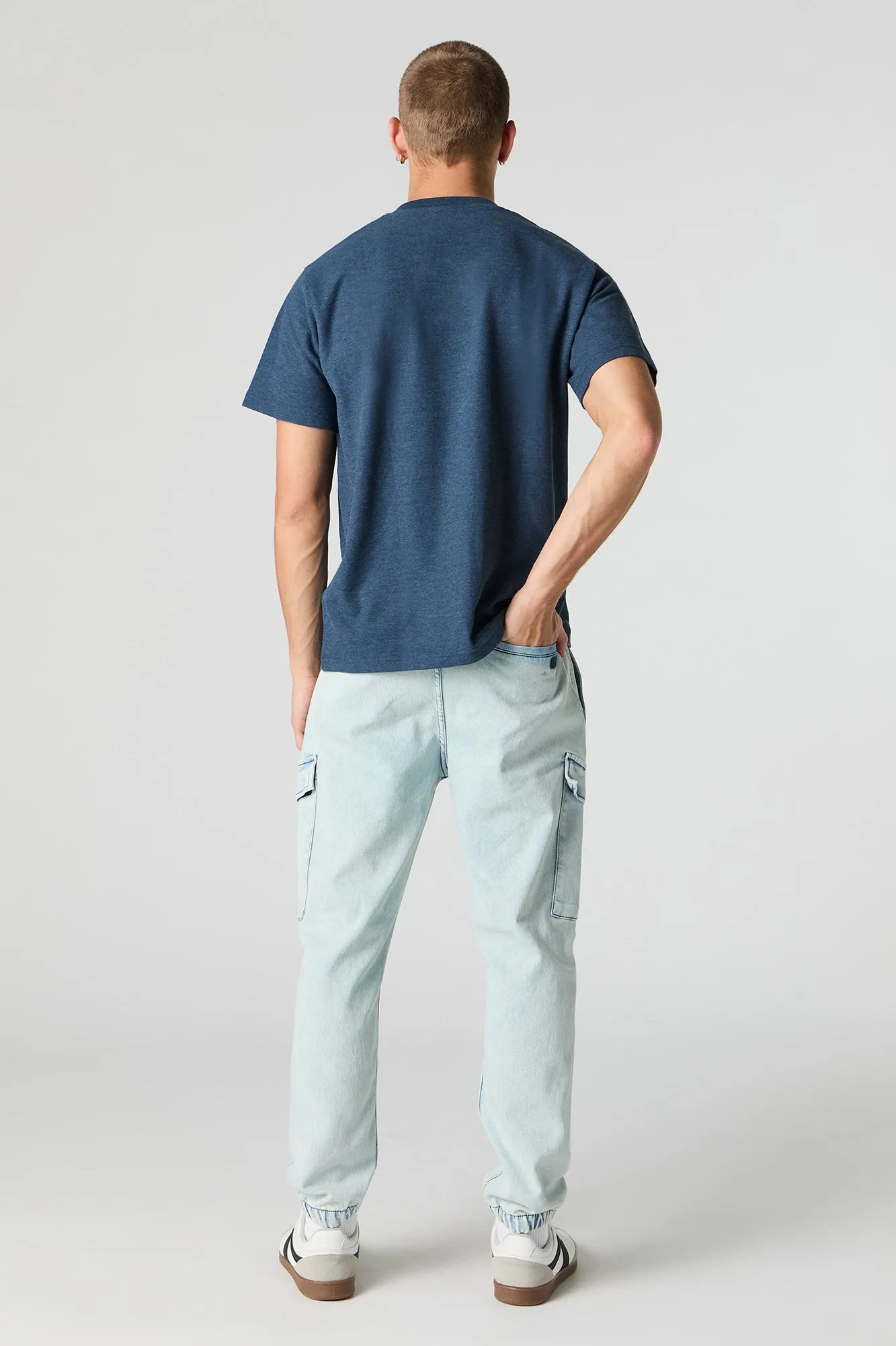 Denim Drawstring Cargo Jogger