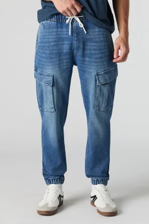 Denim Drawstring Cargo Jogger