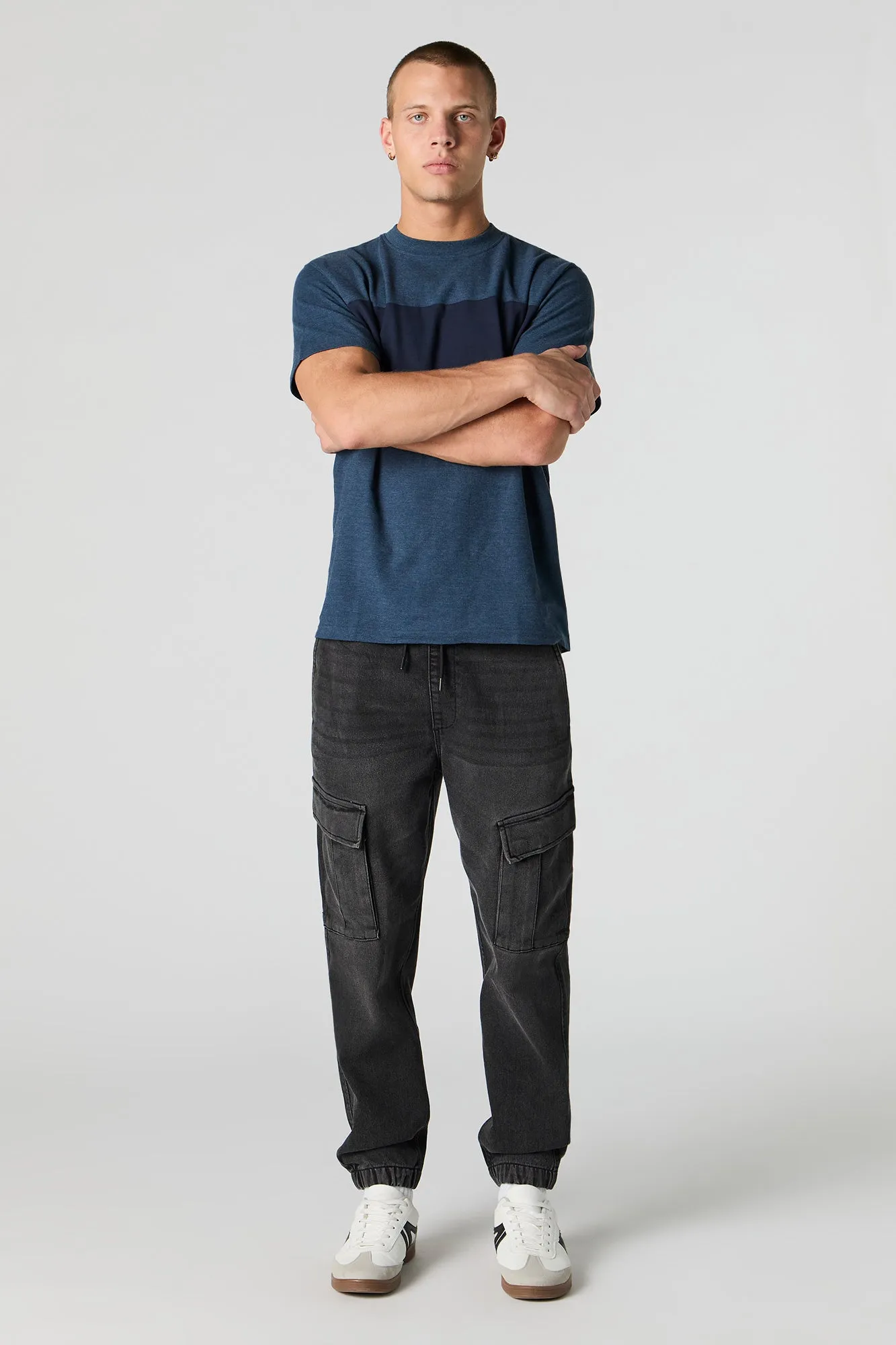 Denim Drawstring Cargo Jogger