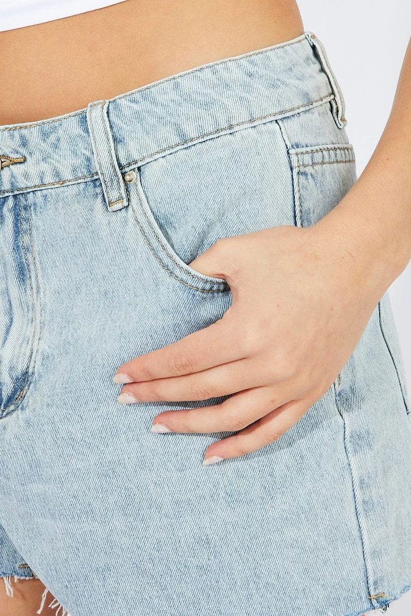 Denim Mom Denim Shorts High Rise